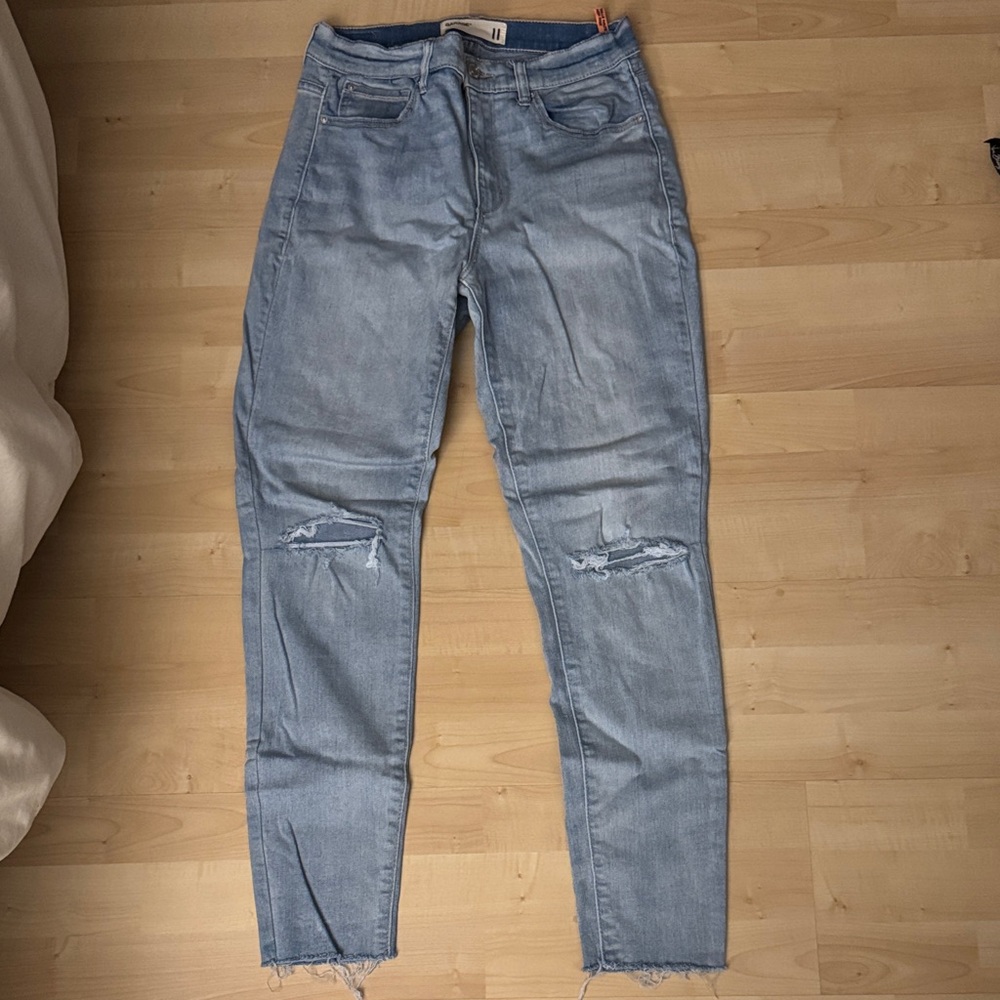 Garage Light Blue Ripped Skinny Jeans